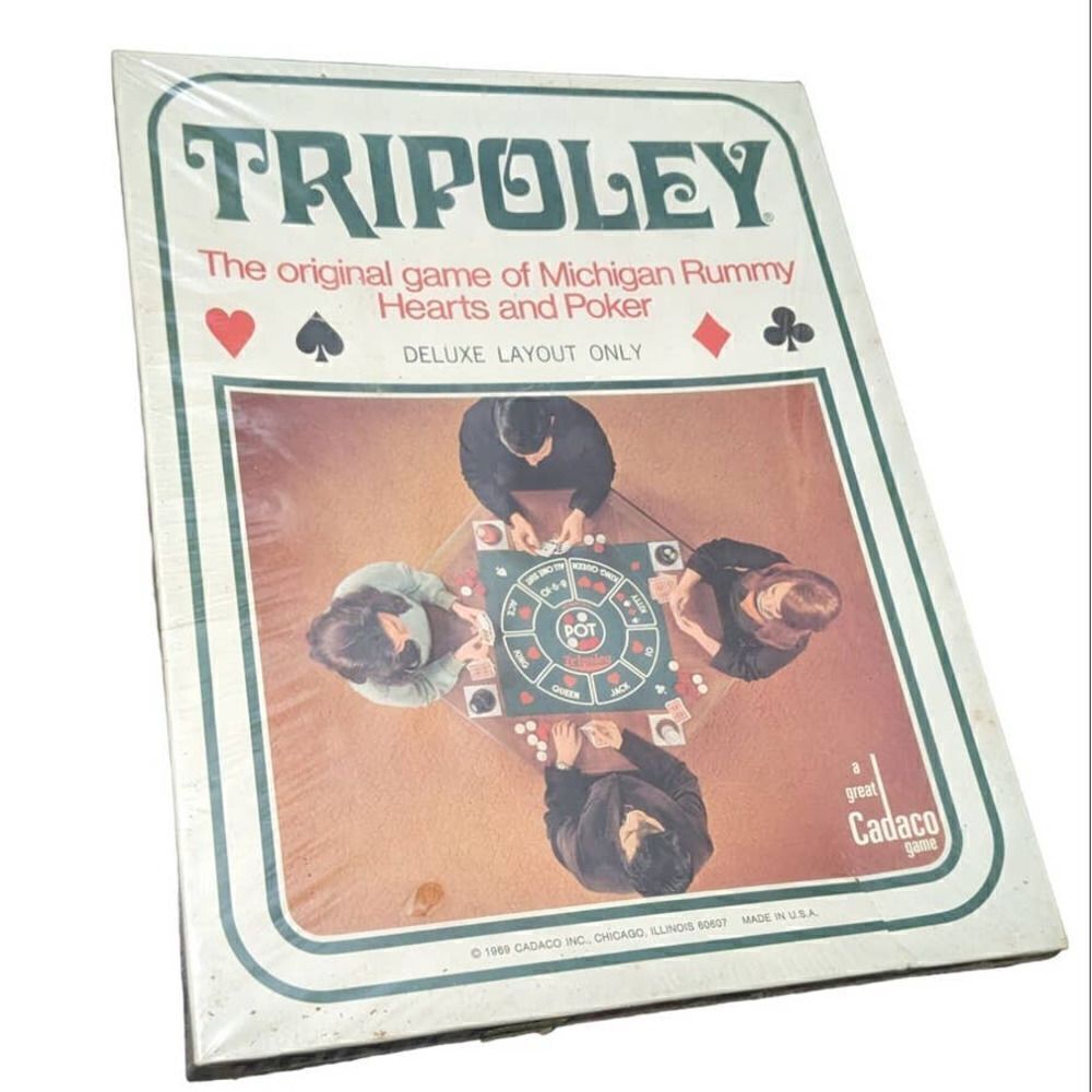 Tripoley Cadco Original Michigan Rummy Deluxe Layout 1969 Vintage Made In USA‎